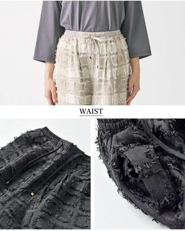 ケレン kelen  フリンジ チェック ワイド パンツ “ENIU” lkl25fpt2105 パンツ  クーポン対象