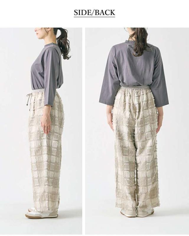 ケレン kelen  フリンジ チェック ワイド パンツ “ENIU” lkl25fpt2105 パンツ  クーポン対象