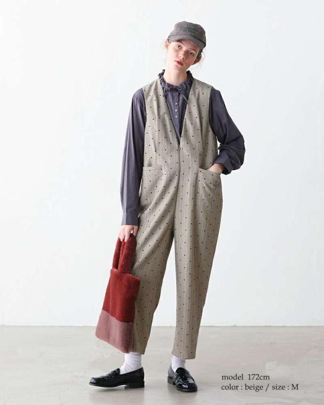 ケレン オールインワン サロペット kelen ヘリンボーン Vネック サロペット “BRIS” lkl25fpt2107 ☆☆ クーポン対象