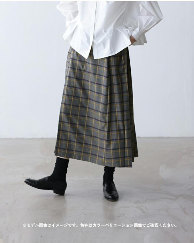 kelen ケレン  ラップデザイン チェック プリーツ スカート “QUIE” lkl25fsk2043-fn 2025aw新作 レディース ☆☆ クーポン対象