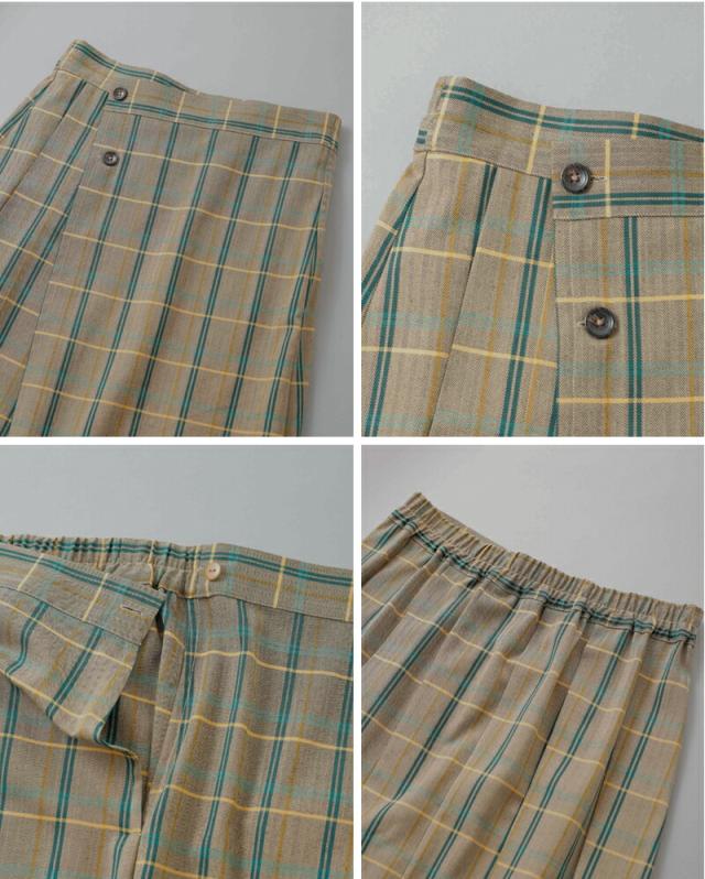 kelen ケレン  ラップデザイン チェック プリーツ スカート “QUIE” lkl25fsk2043-fn 2025aw新作 レディース ☆☆ クーポン対象