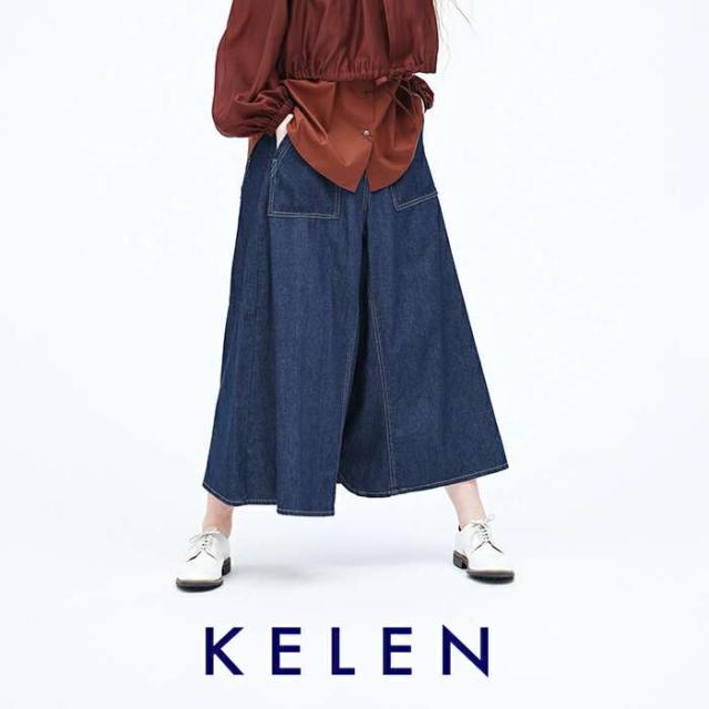 ケレン スカート kelen  フロントパンツ バックスカート デニム “OMALI” lkl25hpt2091  ☆☆ クーポン対象