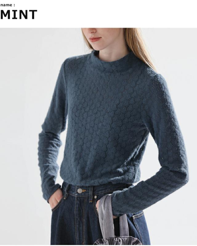 kelen ケレン  ストレッチ ジャージー ハイネック レース トップス “MINT” lkl25wcs2010 レディース 2025aw新作 ☆☆ クーポン対象