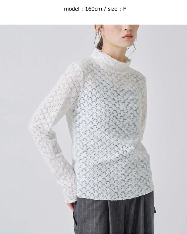 kelen ケレン  ストレッチ ジャージー ハイネック レース トップス “MINT” lkl25wcs2010 レディース 2025aw新作 ☆☆ クーポン対象