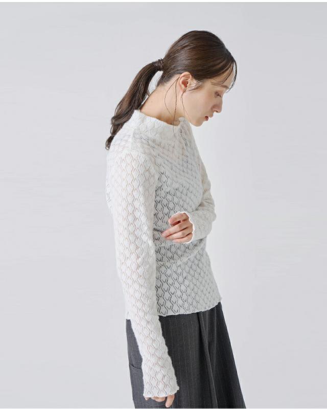 kelen ケレン  ストレッチ ジャージー ハイネック レース トップス “MINT” lkl25wcs2010 レディース 2025aw新作 ☆☆ クーポン対象