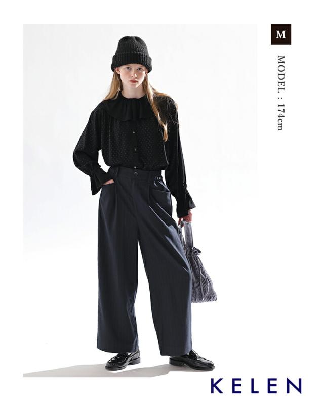 kelen ケレン  ストレッチ ペインター デザイン スラックス パンツ “NOORA” lkl25wpt2121 レディース 2025aw新作  ☆☆ クーポン対象