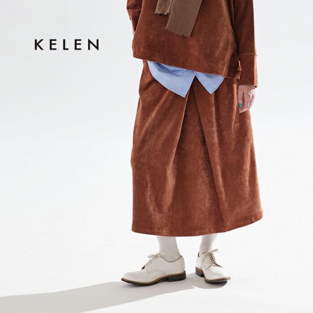kelen ケレン  ストレッチ ジャージー タック デザイン スカート “YELL” lkl25wsk2049 レディース 2025aw新作 クーポン対象
