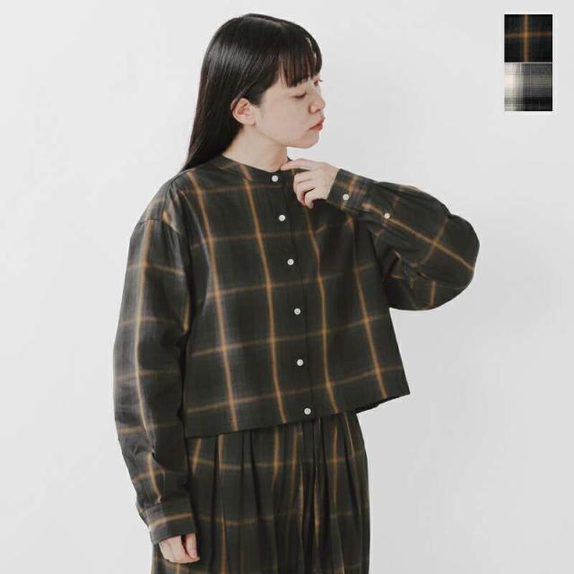 ニコルソンアンドニコルソン ブラウス nicholson&nicholson  ウォッシュドコットン バンドカラー シャツ lucy-w  ☆☆ クーポン対象