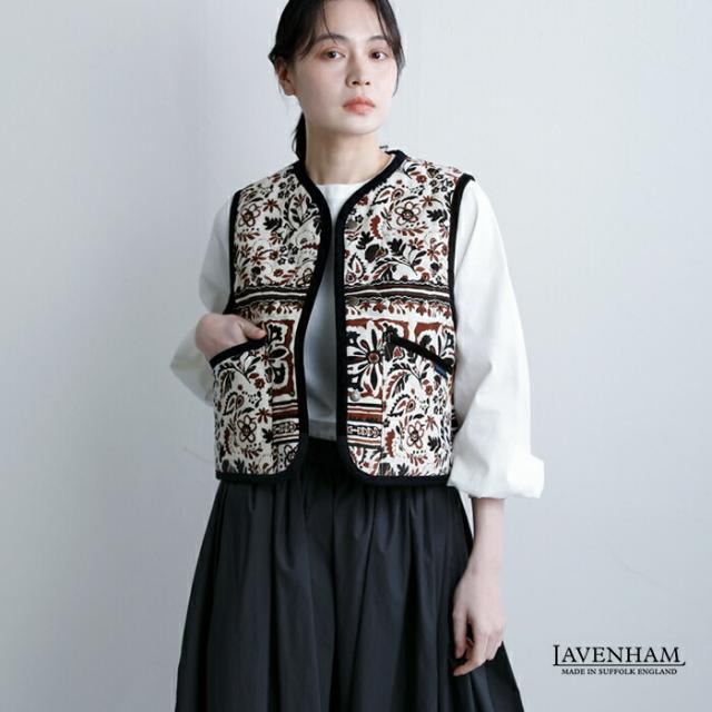 LAVENHAM ラベンハム ジャカード クロップド ソーンハム ベスト ジャケット JACQUARD CROPPED THORNHAM WOMENS lv13128 レディース 2026ss新作 春夏 クーポン対象_1