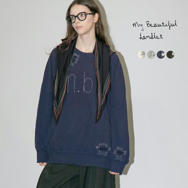 my beautiful landlet マイ ビューティフル ランドレット ロゴ 刺繍 ラグラン プルオーバー mbl-wd-tp レディース  春夏
