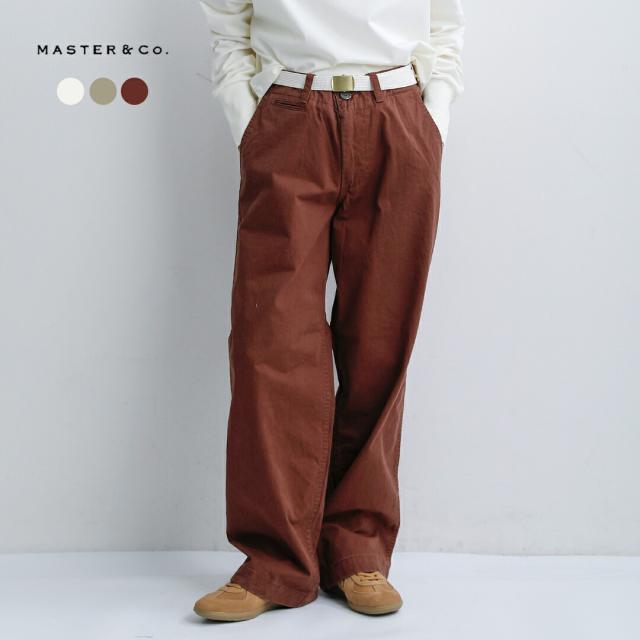 MASTER&Co. マスターアンドコー ベルト付き コットン チノパンツ mc076 2026ss新作 春夏 クーポン対象