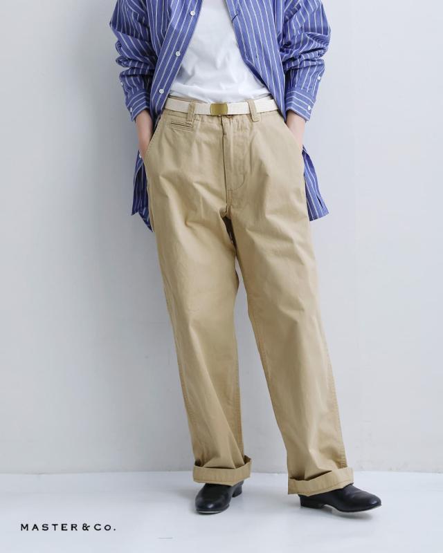 MASTER&Co. マスターアンドコー ベルト付き コットン チノパンツ mc076 2026ss新作 春夏 クーポン対象_1