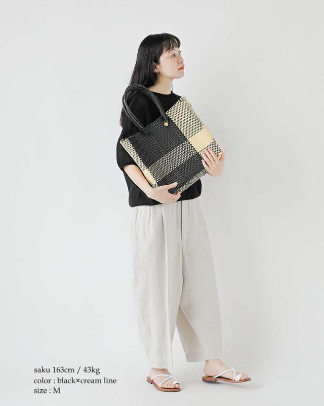 レトラ トートバッグ Letra メルカドバッグ ロングハンドル Mサイズ “CROSS LINE / MINI CHECK” mck-cline-m-lh_2