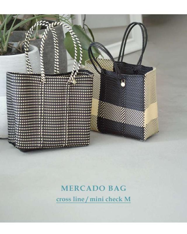 レトラ トートバッグ Letra メルカドバッグ ロングハンドル Mサイズ “CROSS LINE / MINI CHECK” mck-cline-m-lh_4