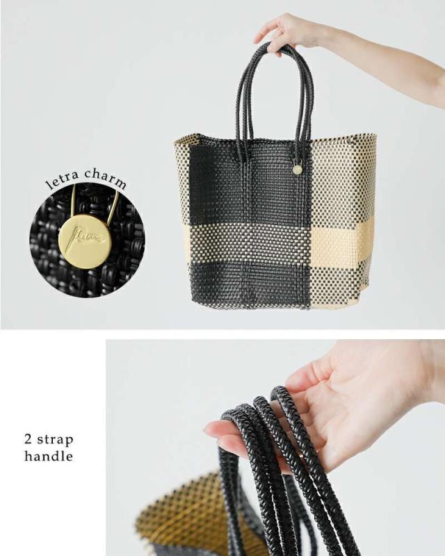 レトラ トートバッグ Letra メルカドバッグ ロングハンドル Mサイズ “CROSS LINE / MINI CHECK” mck-cline-m-lh_8