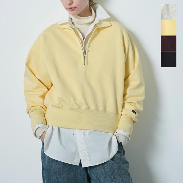 kha:ki カーキ  ハーフジップ スウェット シャツ “HALF ZIP SWEAT SHIRTS” mil25fcs3466-nk レディース 2025aw新作 ☆☆ クーポン対象