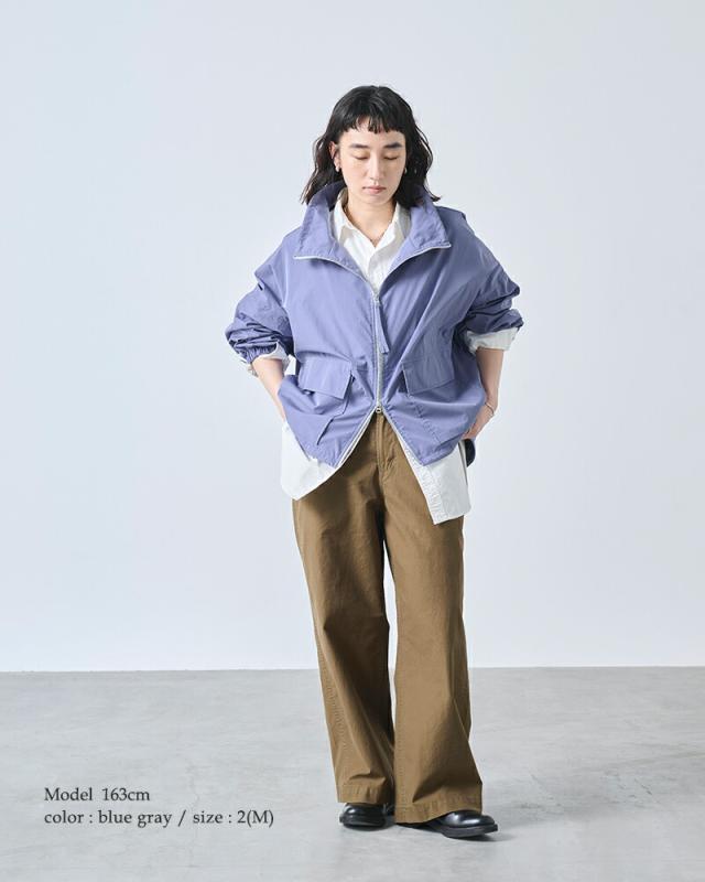 kha:ki カーキ ライト リップストップ スタンドカラー ジップアップ