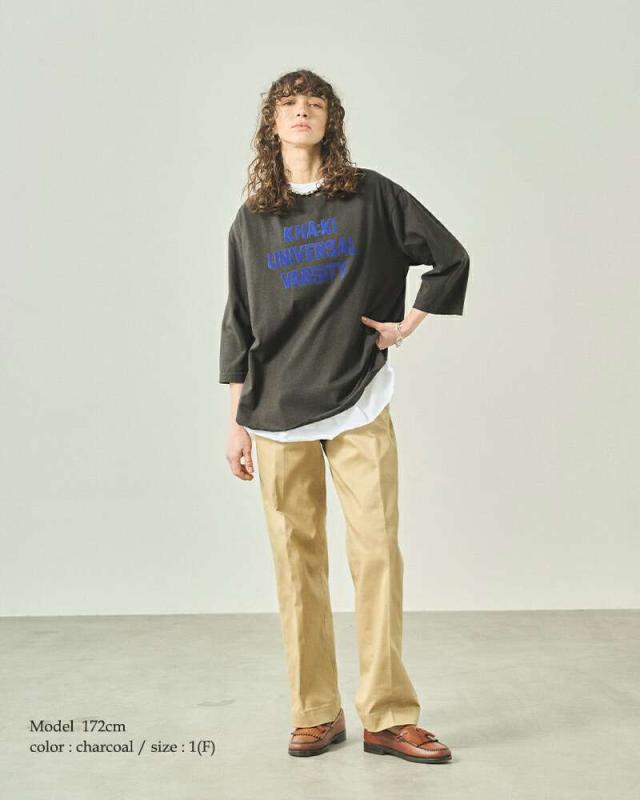 カーキ Tシャツ kha:ki  コットン 7分袖 Tシャツ “7TH TEE -K.U.V-” mil25scs3459  ☆☆ クーポン対象