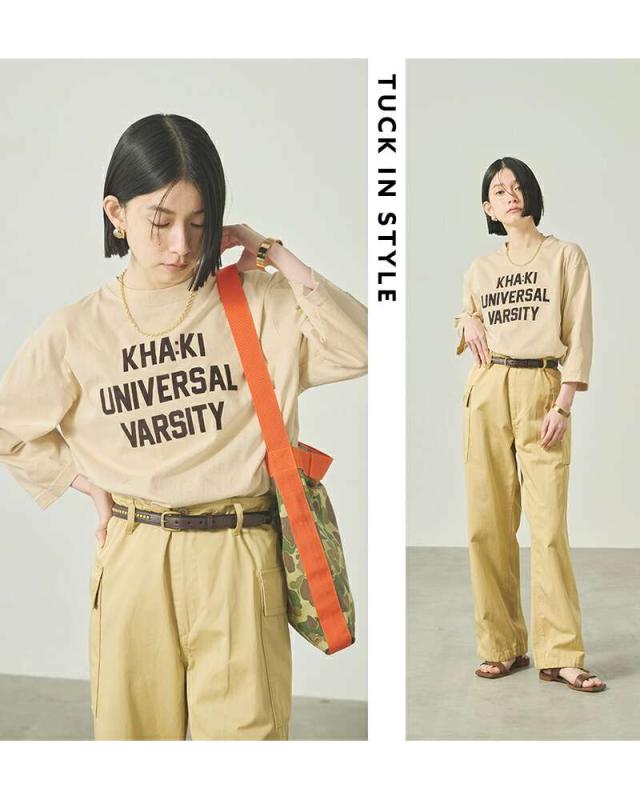 カーキ Tシャツ kha:ki  コットン 7分袖 Tシャツ “7TH TEE -K.U.V-” mil25scs3459  ☆☆ クーポン対象