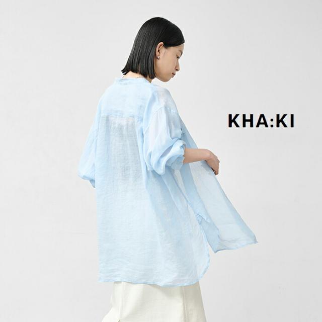 kha:ki カーキ シアーラミーポプリン ミドル オーバー シャツ “R.A.F. MIDDLE SHIRTS” mil26hbl3155 レディース 2026ss新作 春夏 クーポン対象