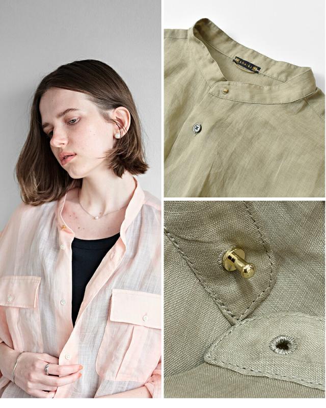 kha:ki カーキ シアーラミーポプリン ミドル オーバー シャツ “R.A.F. MIDDLE SHIRTS” mil26hbl3155 レディース 2026ss新作 春夏 クーポン対象