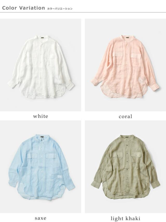 kha:ki カーキ シアーラミーポプリン ミドル オーバー シャツ “R.A.F. MIDDLE SHIRTS” mil26hbl3155 レディース 2026ss新作 春夏 クーポン対象