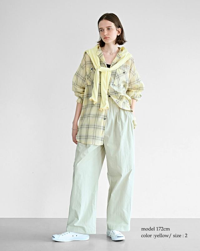 kha:ki カーキ シアーオンブレチェック オーバーシャツ “SHEER CHECK OVER SHIRTS” mil26hbl3157 レディース 2026ss新作 春夏 クーポン対象