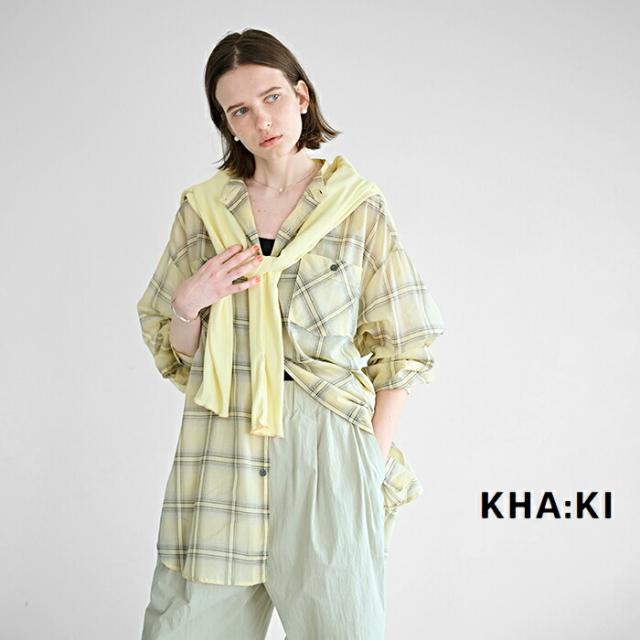 kha:ki カーキ シアーオンブレチェック オーバーシャツ “SHEER CHECK OVER SHIRTS” mil26hbl3157 レディース 2026ss新作 春夏 クーポン対象
