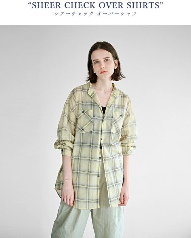kha:ki カーキ シアーオンブレチェック オーバーシャツ “SHEER CHECK OVER SHIRTS” mil26hbl3157 レディース 2026ss新作 春夏 クーポン対象