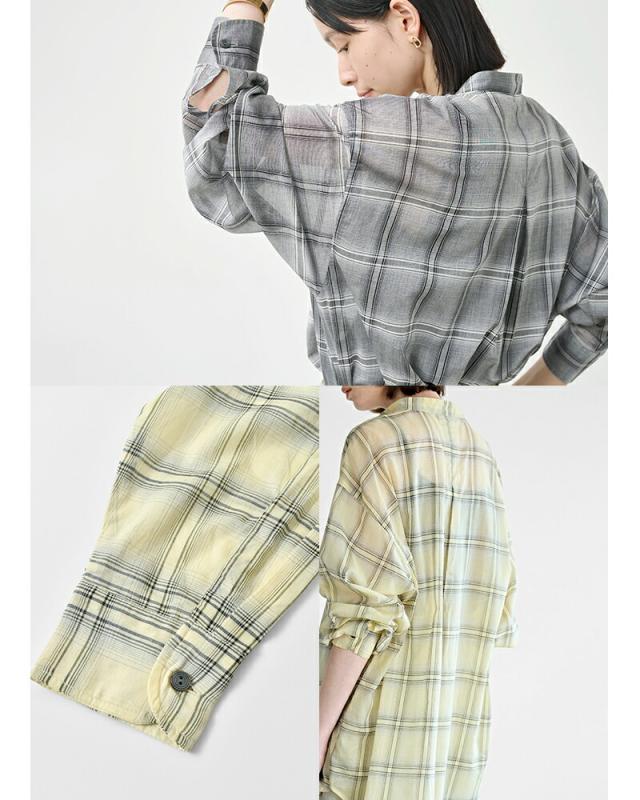 kha:ki カーキ シアーオンブレチェック オーバーシャツ “SHEER CHECK OVER SHIRTS” mil26hbl3157 レディース 2026ss新作 春夏 クーポン対象