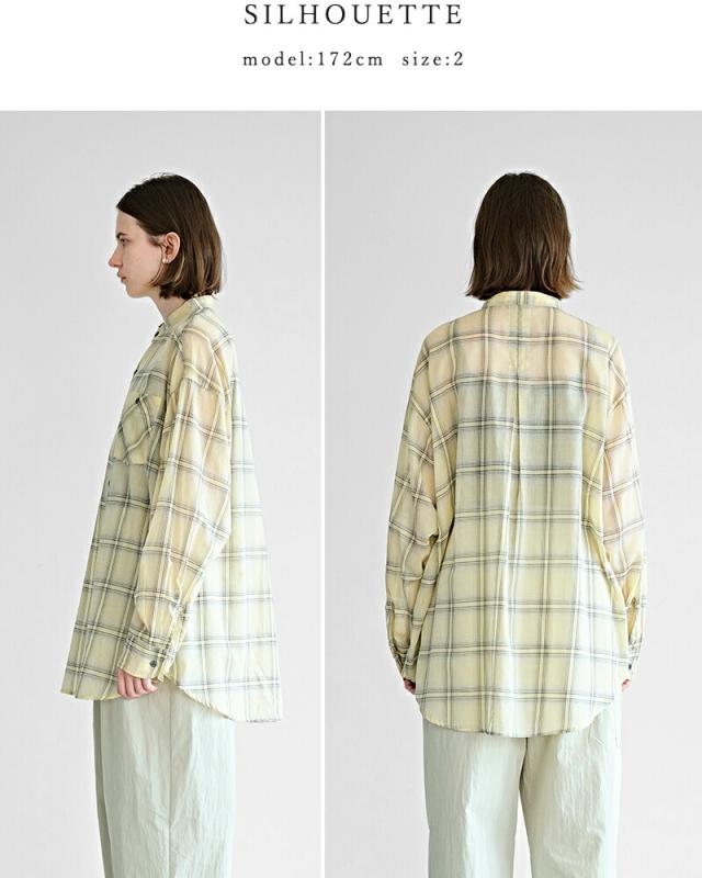 kha:ki カーキ シアーオンブレチェック オーバーシャツ “SHEER CHECK OVER SHIRTS” mil26hbl3157 レディース 2026ss新作 春夏 クーポン対象