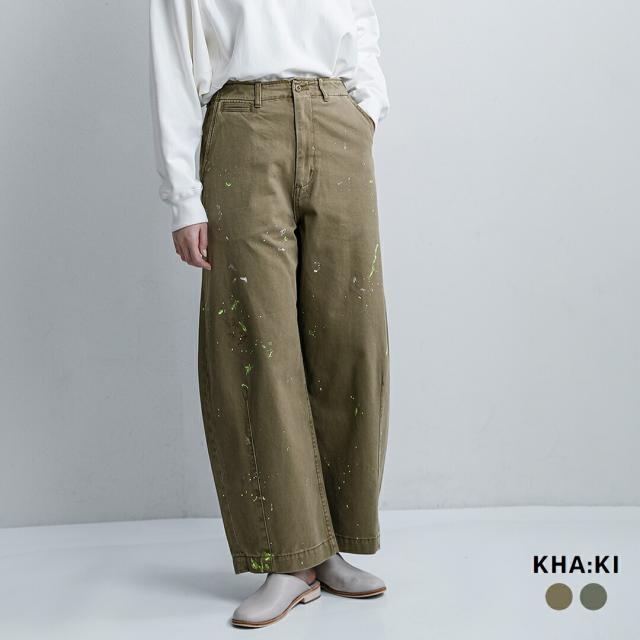 kha:ki カーキ コットン ペイント オーバル ワイドトラウザーパンツ “PAINT OVAL WIDE TROUSERS” mil26hpt3251 レディース 2026ss新作 春夏 クーポン対象