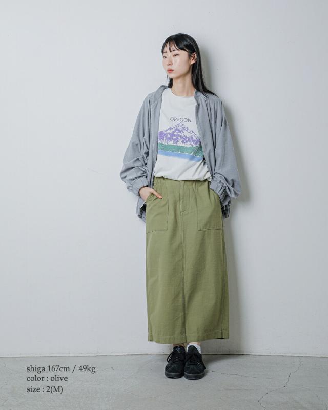 kha:ki カーキ ルーズバックサテン ファティーグ ミリタリー スカート “FATIGUE SKIRT” mil26hsk3096 レディース 2026ss新作 春夏 クーポン対象_2