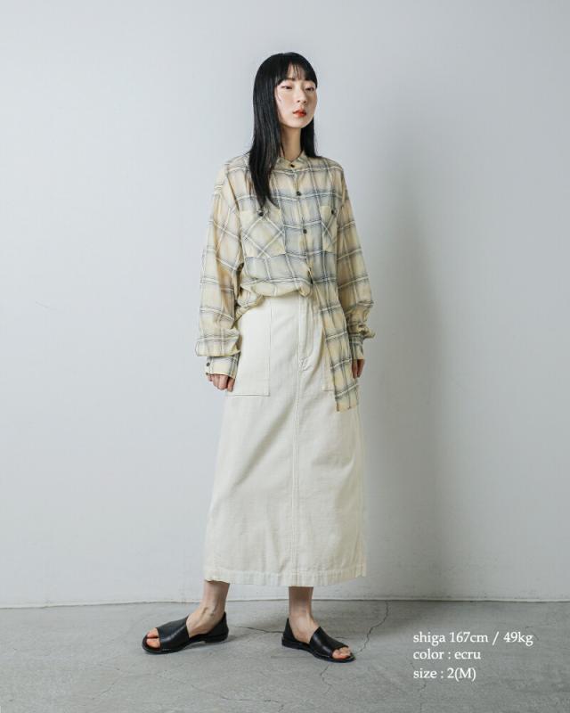 kha:ki カーキ ルーズバックサテン ファティーグ ミリタリー スカート “FATIGUE SKIRT” mil26hsk3096 レディース 2026ss新作 春夏 クーポン対象_3