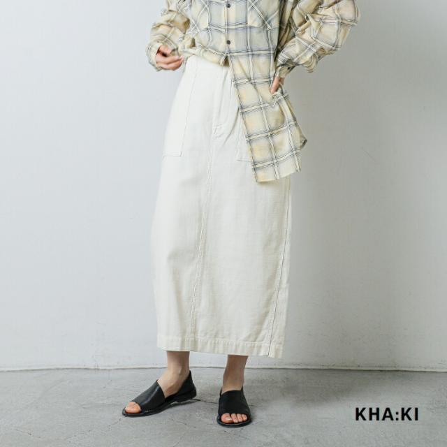 kha:ki カーキ ルーズバックサテン ファティーグ ミリタリー スカート “FATIGUE SKIRT” mil26hsk3096 レディース 2026ss新作 春夏 クーポン対象_1