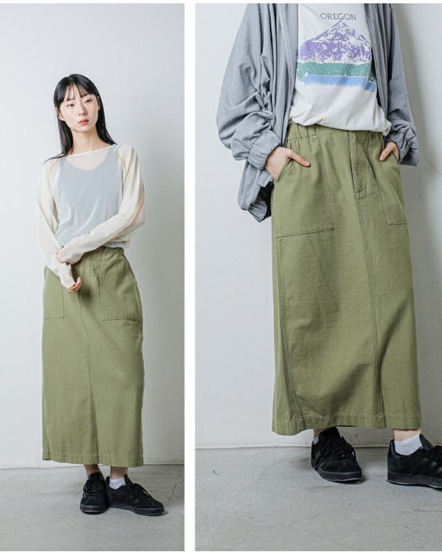 kha:ki カーキ ルーズバックサテン ファティーグ ミリタリー スカート “FATIGUE SKIRT” mil26hsk3096 レディース 2026ss新作 春夏 クーポン対象_7