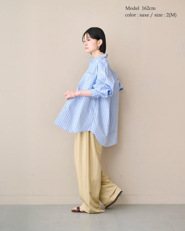 kha:ki カーキ  コットン ストライプ 2WAY ワイド シャツ 2WAY WIDE SHIRT mil26sbl3158 レディース  春夏_3
