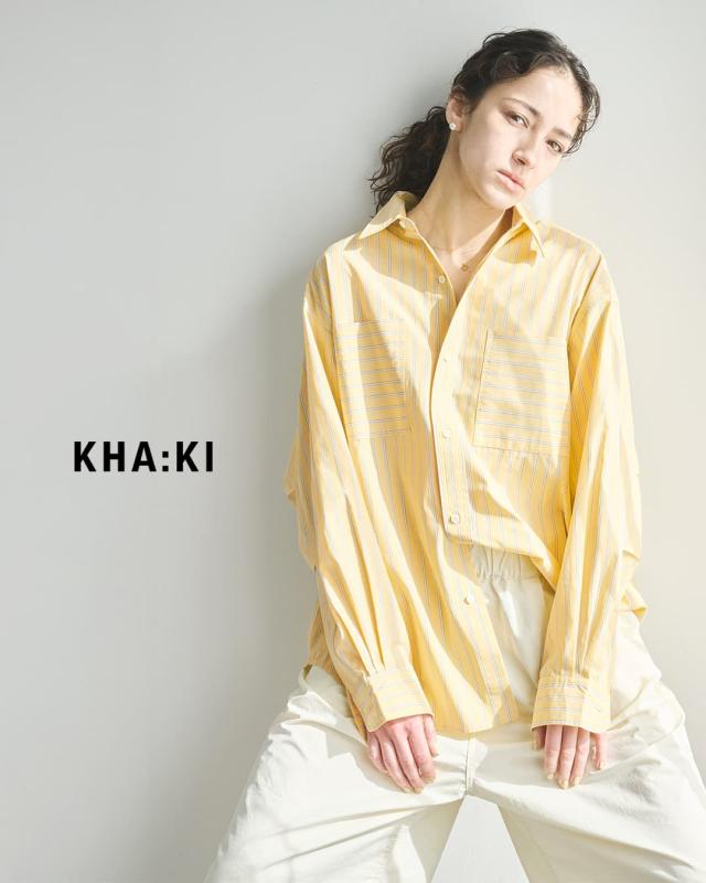 kha:ki カーキ  コットン ストライプ 2WAY ワイド シャツ 2WAY WIDE SHIRT mil26sbl3158 レディース  春夏_1