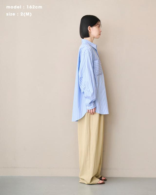 kha:ki カーキ  コットン ストライプ 2WAY ワイド シャツ 2WAY WIDE SHIRT mil26sbl3158 レディース  春夏_8