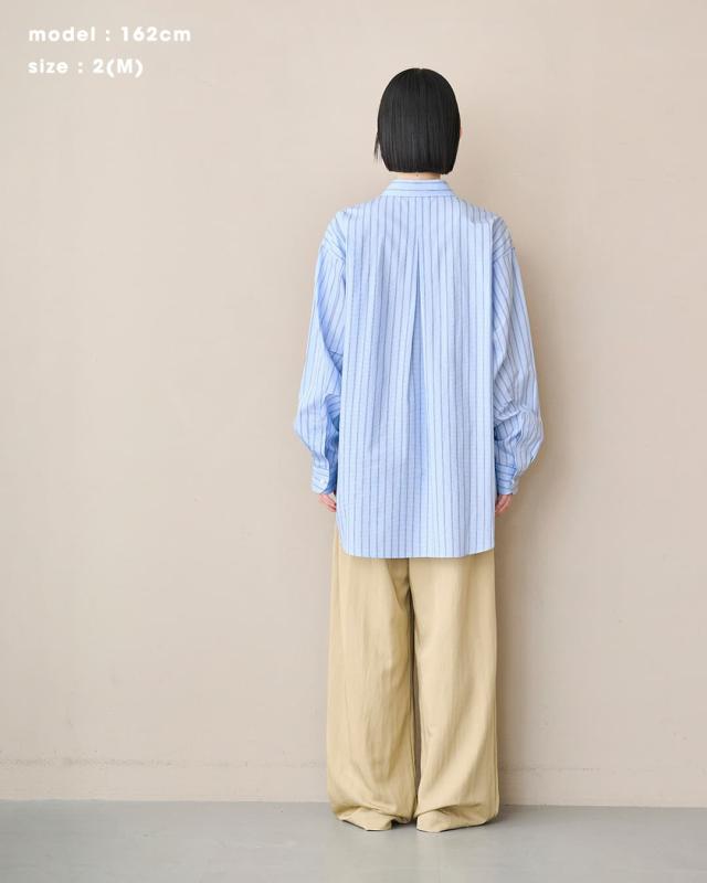 kha:ki カーキ  コットン ストライプ 2WAY ワイド シャツ 2WAY WIDE SHIRT mil26sbl3158 レディース  春夏_9
