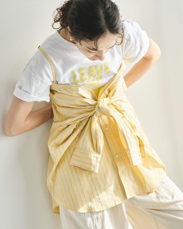 kha:ki カーキ  コットン ストライプ 2WAY ワイド シャツ 2WAY WIDE SHIRT mil26sbl3158 レディース  春夏_11