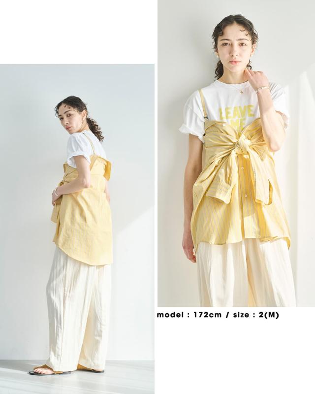 kha:ki カーキ  コットン ストライプ 2WAY ワイド シャツ 2WAY WIDE SHIRT mil26sbl3158 レディース  春夏_12