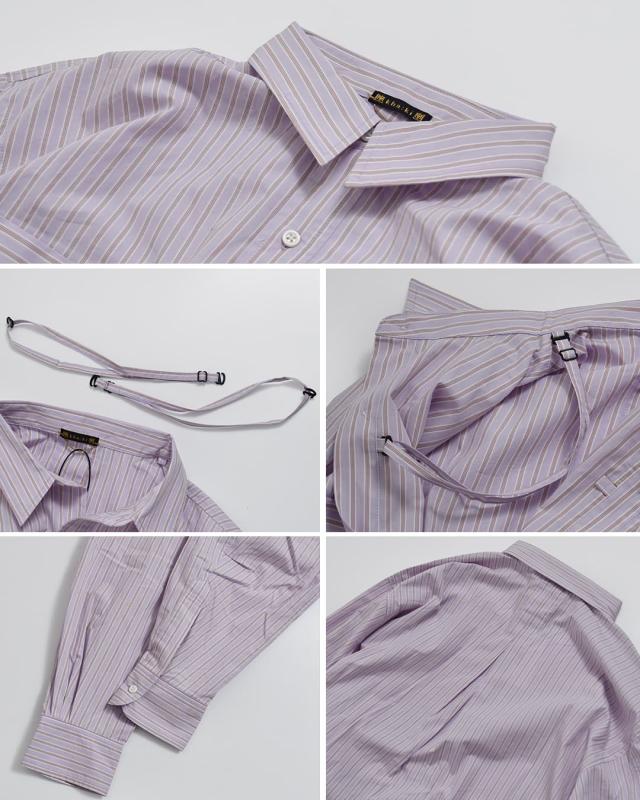 kha:ki カーキ  コットン ストライプ 2WAY ワイド シャツ 2WAY WIDE SHIRT mil26sbl3158 レディース  春夏_13