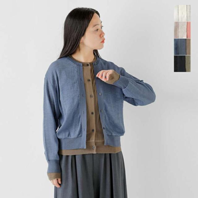 ミューニック カーディガン Munich  クレープジョーゼット ニット ドッキング カーディガン mn252k04  ☆☆ クーポン対象