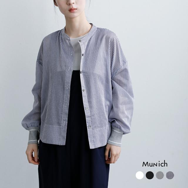 Munich ミューニック シアーボイル×ニットリブカフス シャツ mn261t36 レディース  春夏