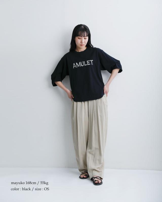 Munich ミューニック コットン ウォッシュドジャージー レタード刺繍 Tシャツ mn261u21 レディース 春夏_2