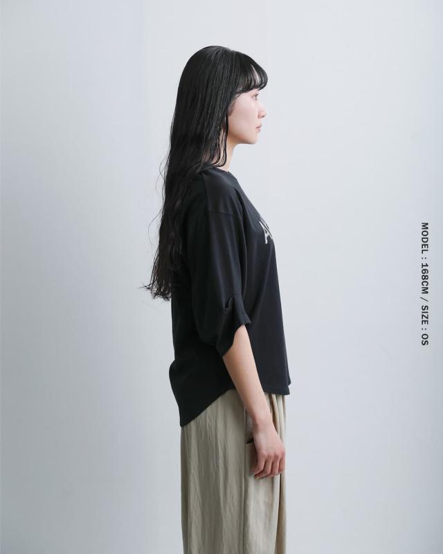 Munich ミューニック コットン ウォッシュドジャージー レタード刺繍 Tシャツ mn261u21 レディース 春夏_7