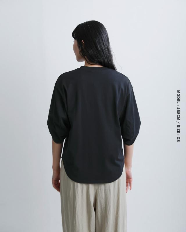 Munich ミューニック コットン ウォッシュドジャージー レタード刺繍 Tシャツ mn261u21 レディース 春夏_8
