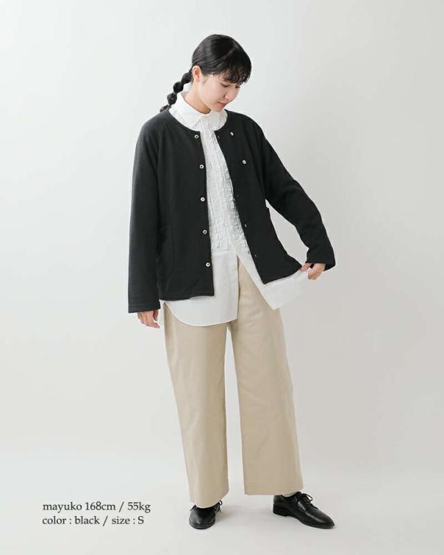 nisica ニシカ ウール ノーカラー ダブルボタン ジャケット nis-1374