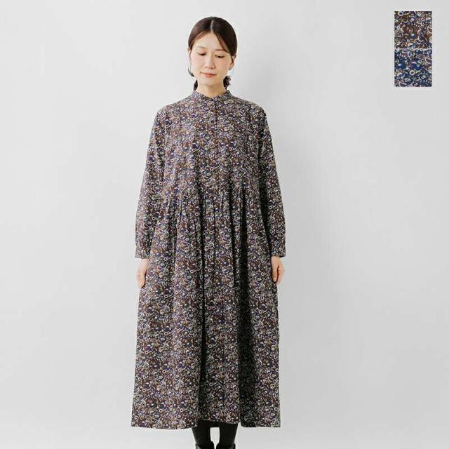 SOIL ソイル  40s ポプリン ミディアム フラワー プリント バンドカラー ワンピース nsl25552-mt 2025aw新作 レディース ☆☆